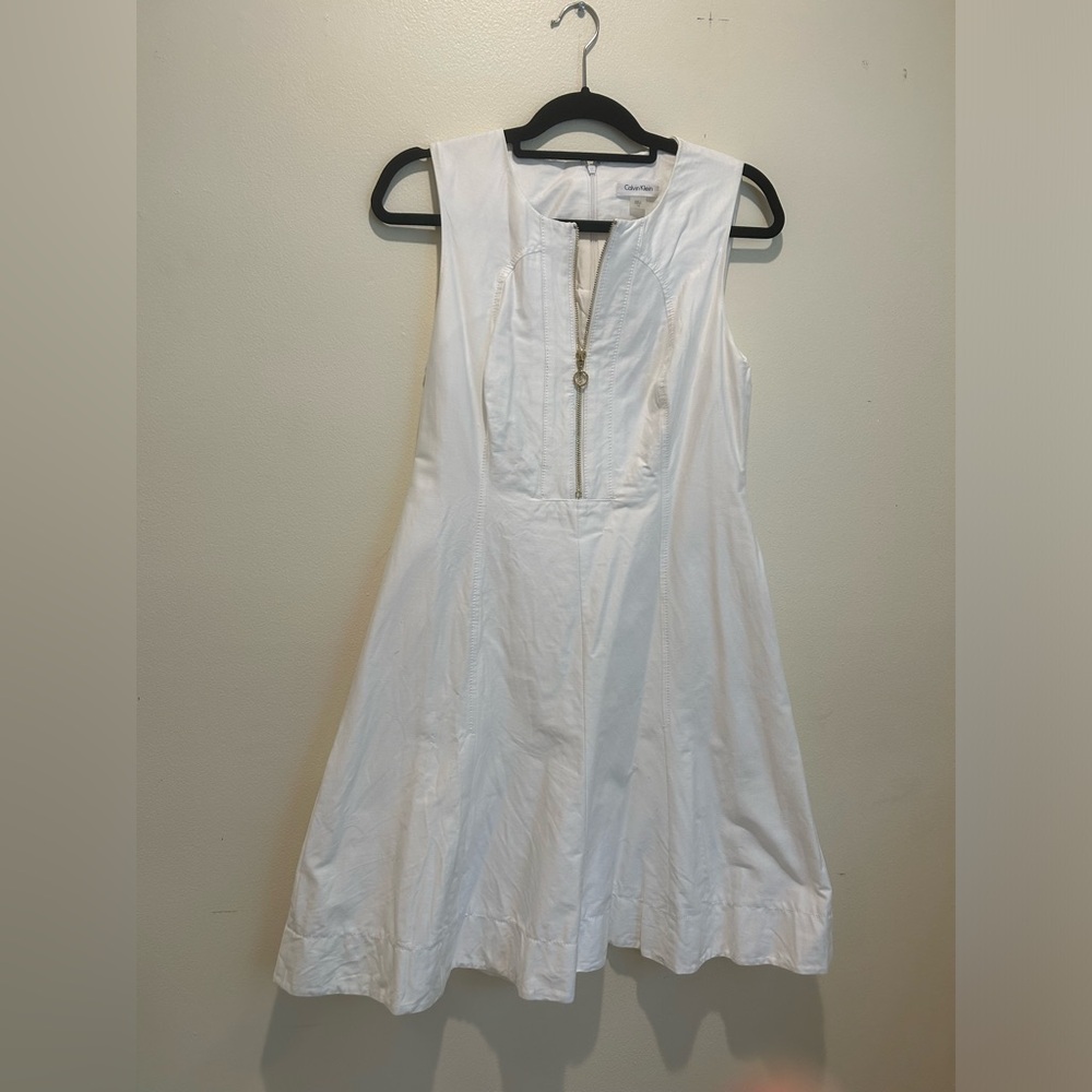 Calvin Klein white sz 10 sleeveless A line dress